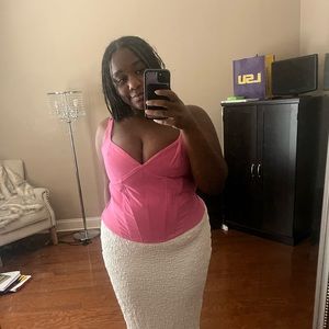 pink corset style top